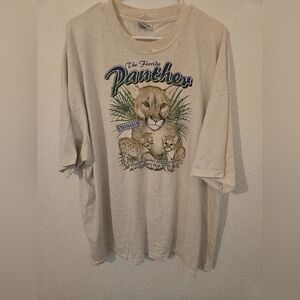 Vintage Florida Panther Hanes Heavyweight T Shirt Mens Size XXXL Endangered Big